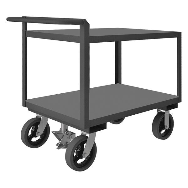 Utility Cart with Flush Metal Shelves, Steel, 2,400 lb Load Capacity, 2 Shelves, 42 1/2 in L