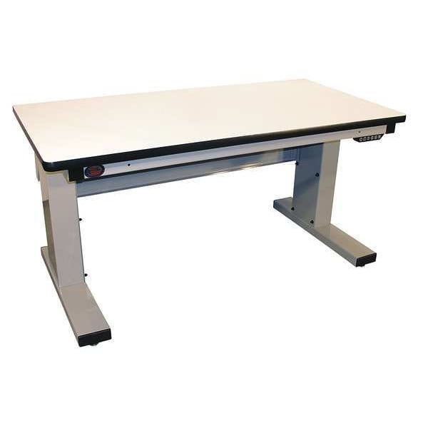 Electric Workbench, Laminate, 60 in W, 30-1/2 in to 46-1/2 in Height, 1,000 lb, Cantilever