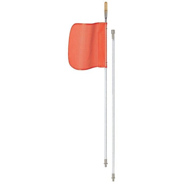 Warning Whip with Reflective X Flag, White Whip, Orange Flag, Fiber Glass