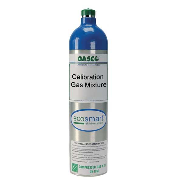 Calibration Gas, Carbon Monoxide, Hydrogen Sulfide, Methane, Nitrogen, Oxygen, 116 L