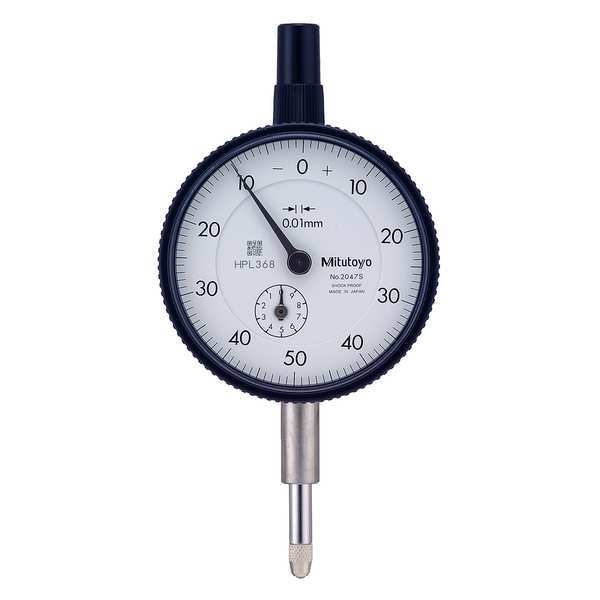 Dial Indicator, 0 to 10mm, 0-50-0