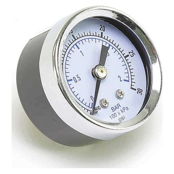 Gauge, 1-1/2", 0/30 psi, 1/8" Back Mounted