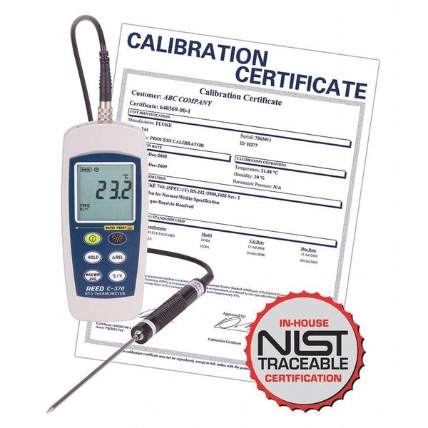 NIST Traceable Digital RTD Thermometer, -148 Degrees to 572 Degrees F
