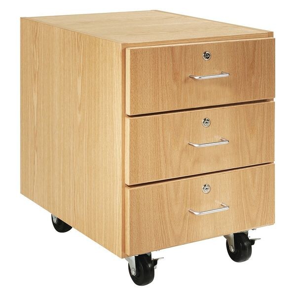 Drawer Storage Cabinet, 30 in H, 24 in W, 3 Drawers
