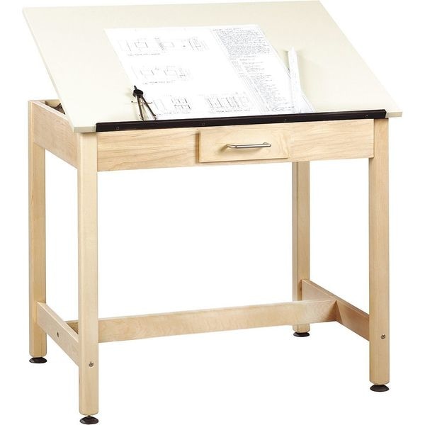 Rectangle Drafting Table, 36" W, 38" L, 30" H, HPL Almond