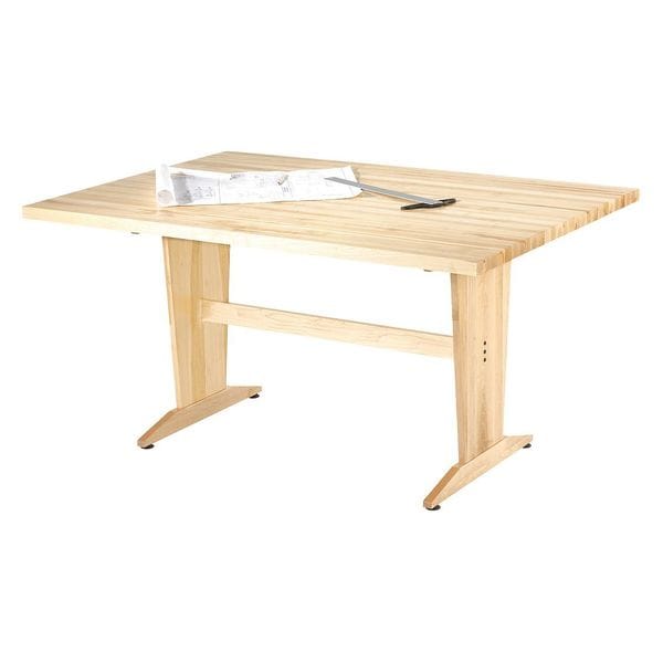Rectangle Pedestal Table, 72" W, 50" L, 30" H, Maple Top, Maple