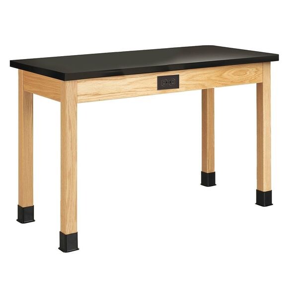 Rectangle Table, 54" W, 56" L, 36" H, ChemGuard Laminate, black