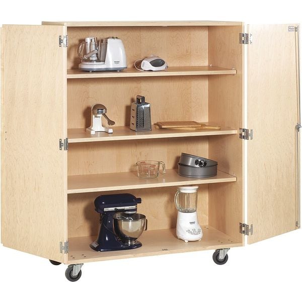 Maple Shelf Storage Mobile Cabinet, Shelving