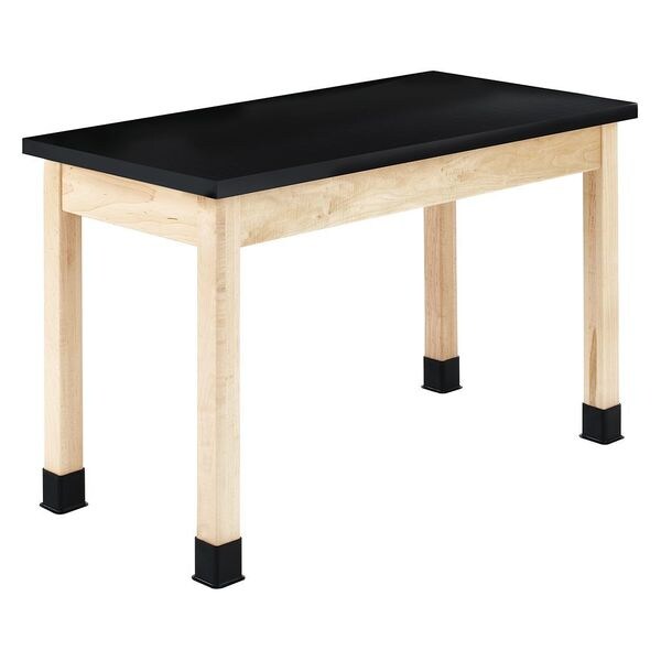 Rectangle Table, 60" W, 32" L, 30" H, ChemGuard Laminate, black