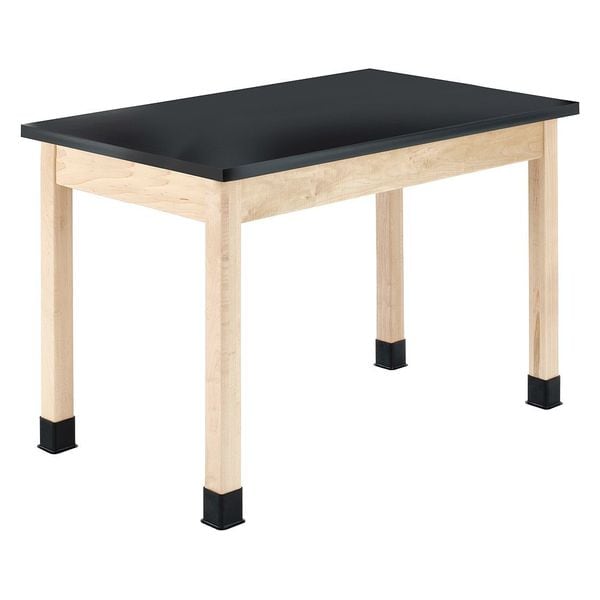 Rectangle Tbl, Plain Aprn, 60" W, 64" L, 36" H, Epoxy Resin, black