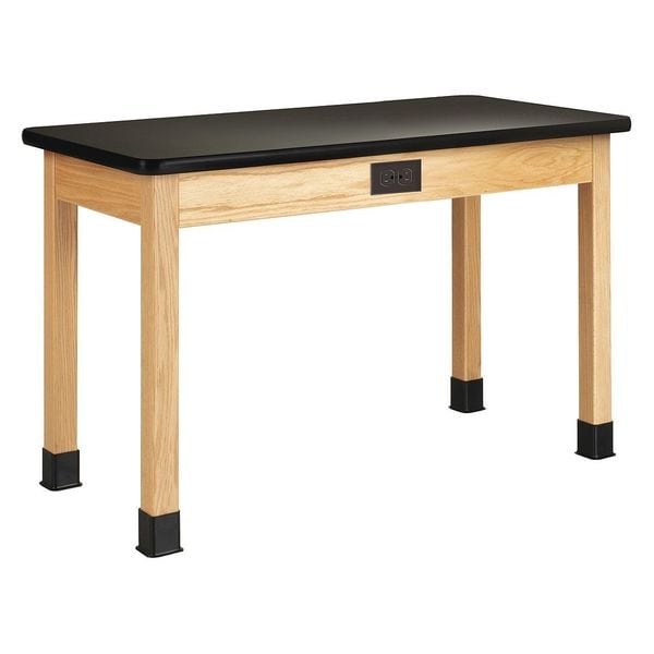 Rectangle Table, 60" W, 30" H, Wood Oak