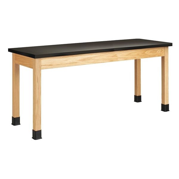 Rectangle Table, 72" W, 26" L, 30" H, ChemGuard Laminate, black