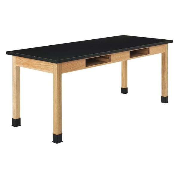 Compartment Table, Red Oak, Wood Surface, 48" L x 48" W