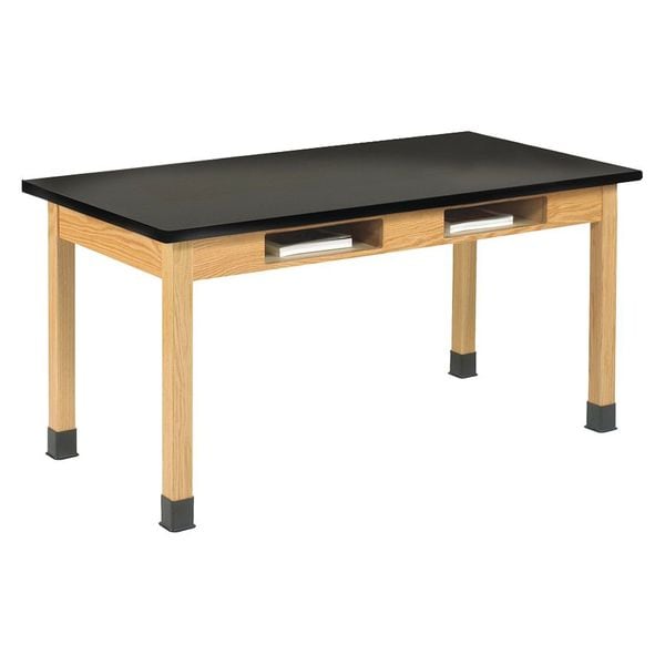 Compartment Table, Red Oak, Wood Surface, 48" L x 48" W