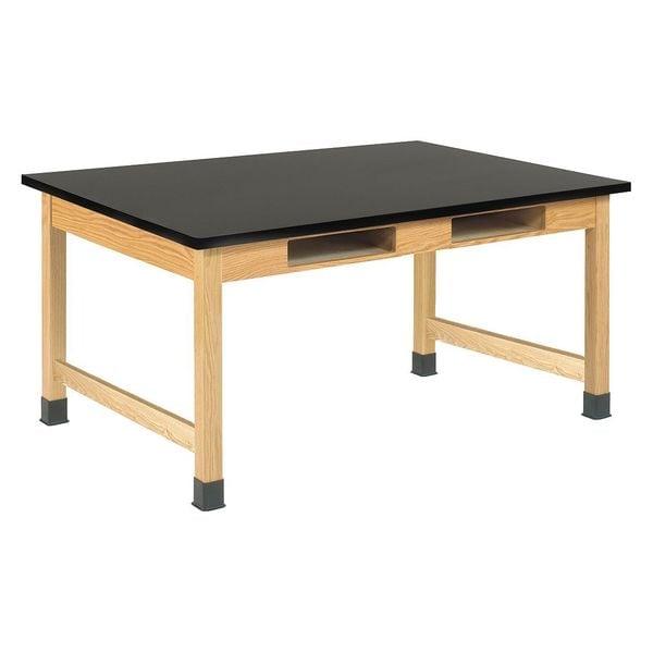 Compartment Table, Red Oak, Wood Surface, 60" W