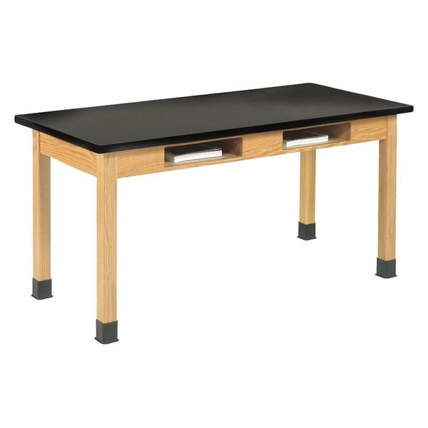 Compartment Table, Red Oak, Wood Surface, 72" W