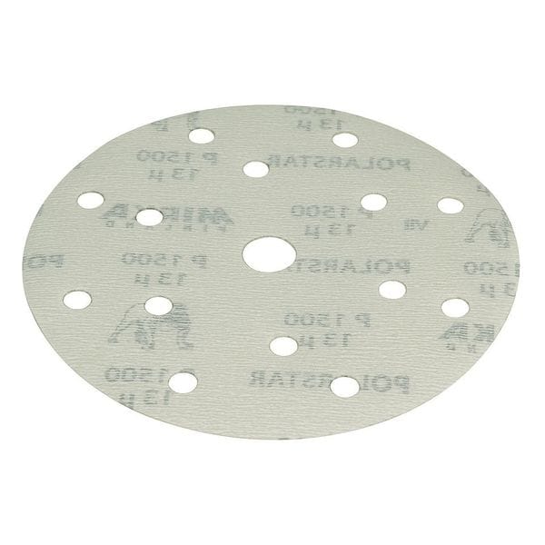 Vacuum Grip Disc, 15H, 6", P1200, PK50, 6" Dia, 15 Hole, Silicon Carbide, P1200 Grit, Polarstar