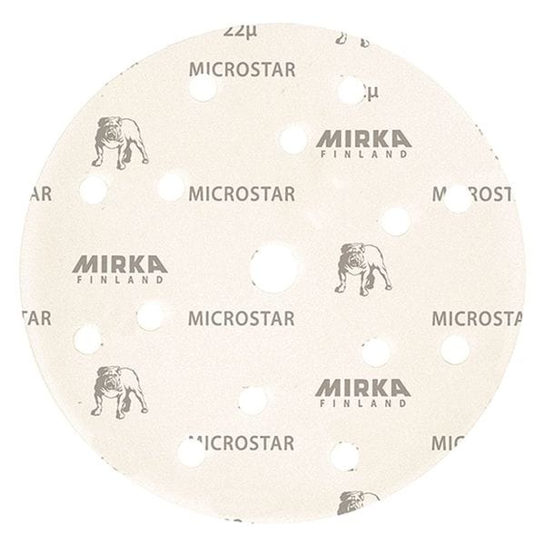 Film-Back Grip Disc, 6", 15H P1000, PK50, 6" Dia, 15 Hole, Aluminum Oxide, P1000 Grit, Microstar