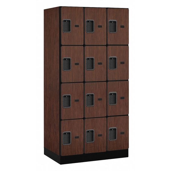 Wardrobe Locker, 36Wx76Hx21"D, 4Tier, Mhgny