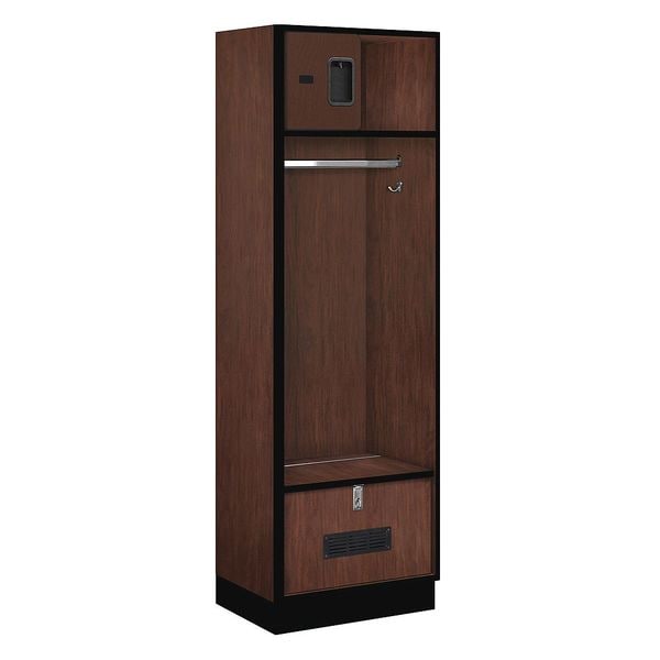 Open Access Locker, 24Wx76Hx18"D, Mahogany