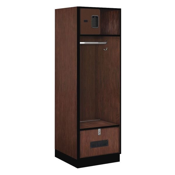 Open Access Locker, 24Wx76Hx24"D, Mahogany