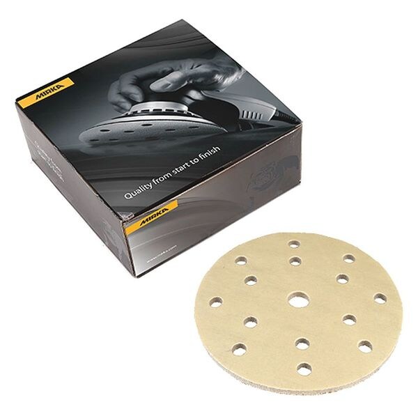 Foam, Grip Disc, 6", 15H, P500, PK20, 6" Dia, 15 Hole, Aluminum Oxide, P500 Grit, Semi Open Coat Type