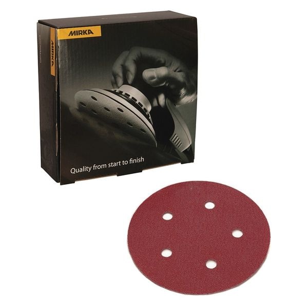 Coarse Cut, Grip Disc, 5H, 5", P120, PK50, 5" Dia, 5 Hole, Aluminum Oxide, P120 Grit, Coarse Cut