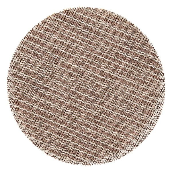 Mesh Grip, Disc, 6", P120 Grit, PK50, 6" Dia, No Hole, Aluminum Oxide, 120 Grit, Closed Coat Type