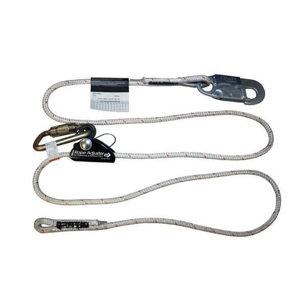 Positioning Lanyard, 8 ft., 400 lb. Weight Capacity, White