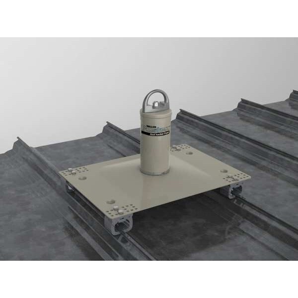 Roof Anchor, 22 in Length, 310 lb Weigth Capacity, Aluminum, Stainless Steel Anchor, Fixed D-Ring