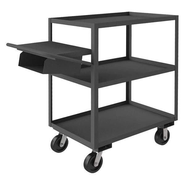 Order-Picking Utility Cart with Lipped Metal Shelves, Steel, 3,600 lb Load Capacity, 3 Shelves