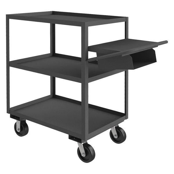 Order-Picking Utility Cart with Lipped Metal Shelves, Steel, 3,600 lb Load Capacity, 3 Shelves
