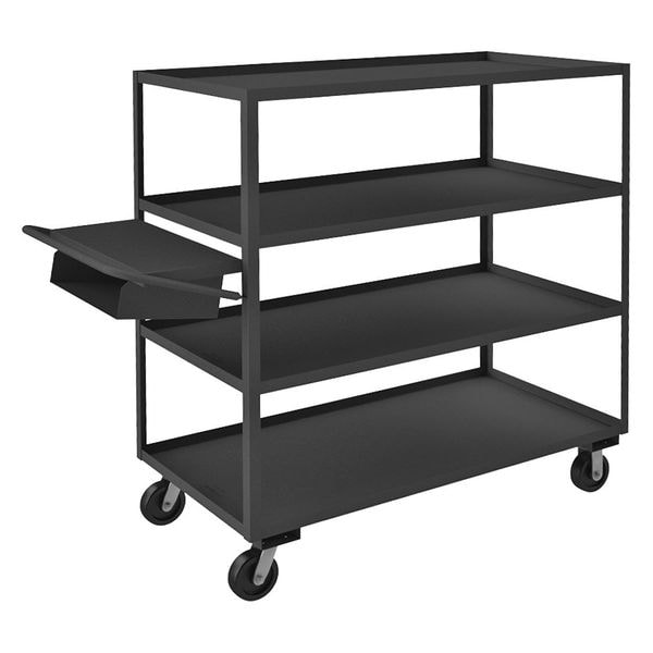 Order-Picking Utility Cart with Lipped Metal Shelves, Steel, 3,600 lb Load Capacity, 4 Shelves