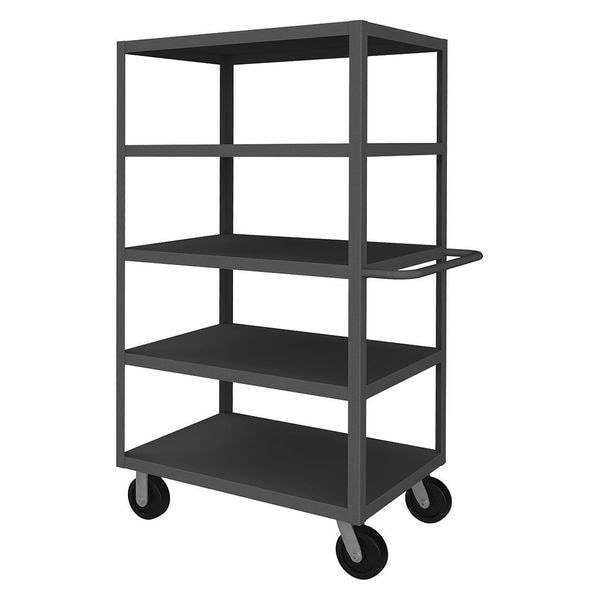 Stock Cart, Flush, 5 Shelf, 36x24, Gray