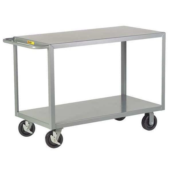 Flat Handle Utility Cart, Steel, 3600 lb Load Capacity, 2 Shelves, 53 1/2 in L, 30 in W, 36" H