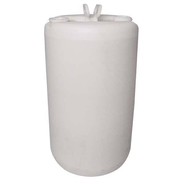 Closed Head Transport Drum, Polyethylene, 15 gal, Unlined, Translucent White