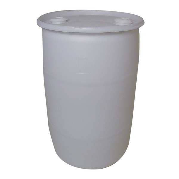 Closed Head Transport Drum, Polyethylene, 30 gal, Unlined, Translucent White
