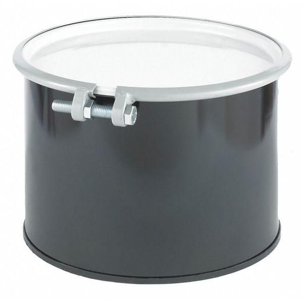 Open Head Transport Drum, Steel, 5 gal, Unlined, Black