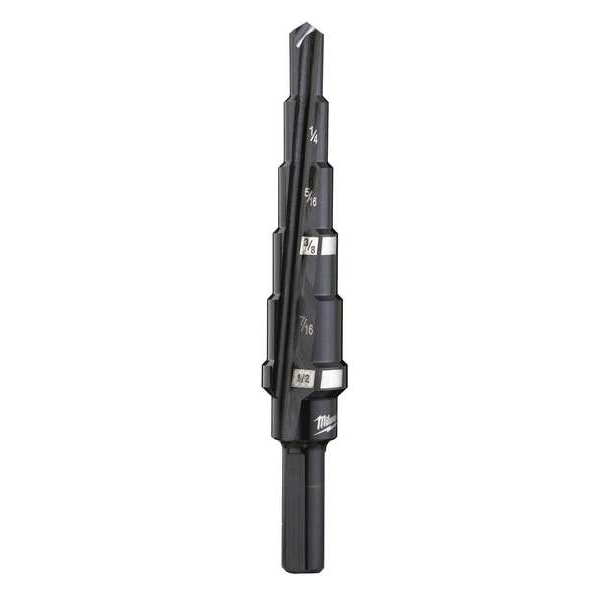 No. 2 Step Drill Bit, 3/16" - 1/2" by 1/16"