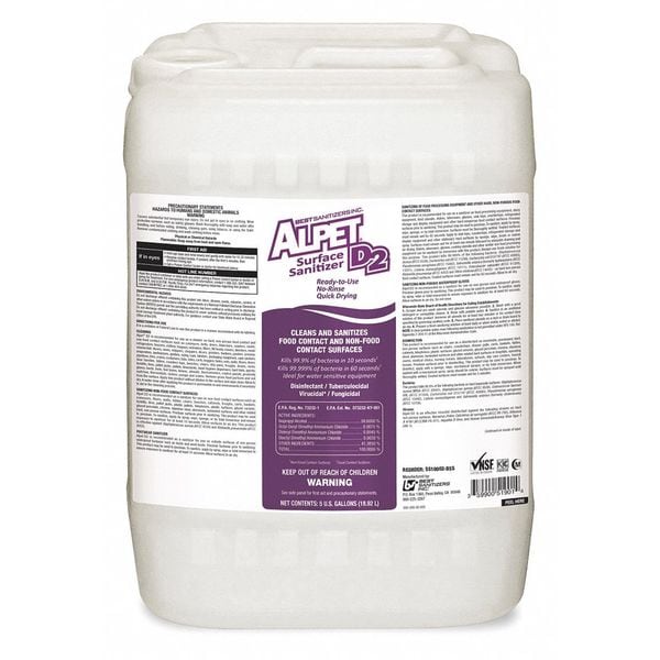 Cleaner, Disinfectant and Sanitizer, 5 gal. Pail, Alcohol