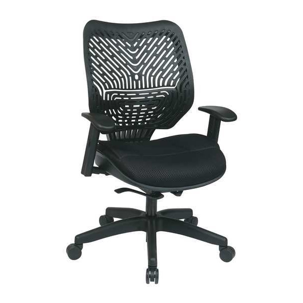 Managerial Chair Desk Chair, Adjustable Arms, 18-3/4" to 22-3/4" Height, Mesh, Black