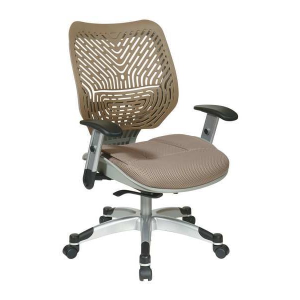 Managerial Chair Desk Chair, Adjustable Arms, 18-3/4" to 22-3/4" Height, Mesh, Brown