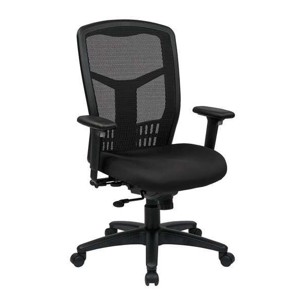 Managerial Chair Desk Chair, Adjustable Arms, 18-1/4" to 22" Height, Fabric, Black
