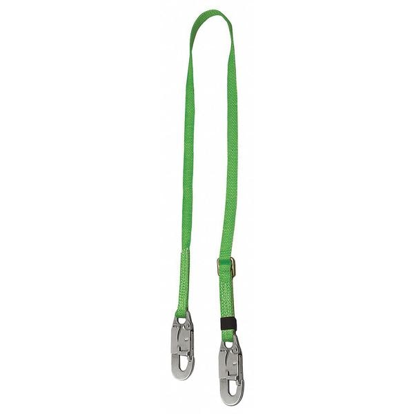 Adjustable Web Lanyard, 8 ft. Length, Snap Hook, Steel, 310 lb Weight Capacity