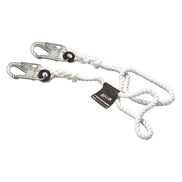 Miller Shock Absorbing Lanyard, 2 ft. Length, 1 Leg(s), 310 lb. Weight Capacity