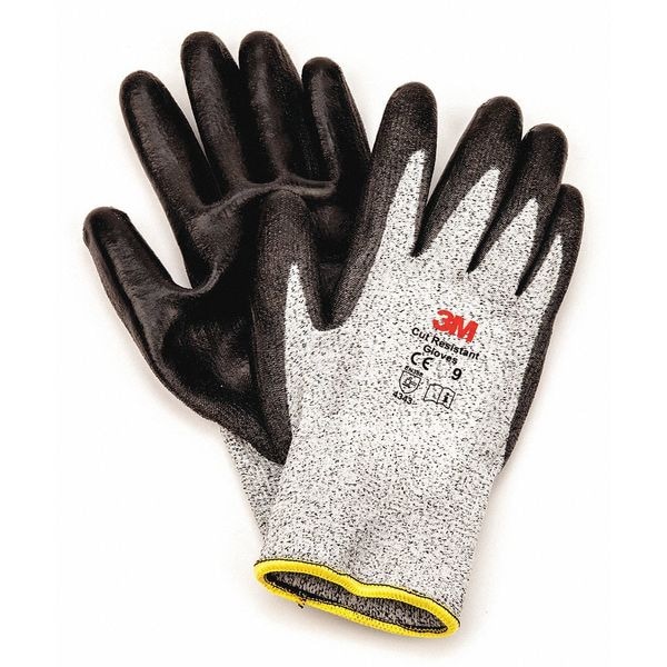 Cold Protection Coated Gloves, Nitrile Palm, Black/Gray, L