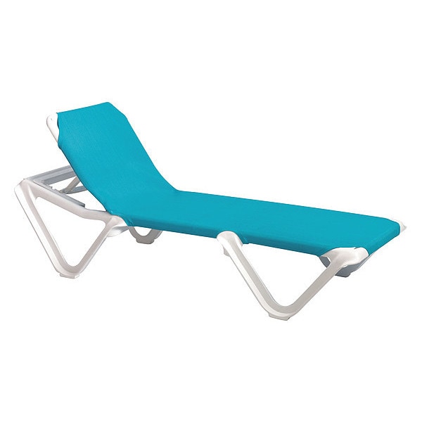 Nautical Sling Chaise, Turquoise/Wht, PK2