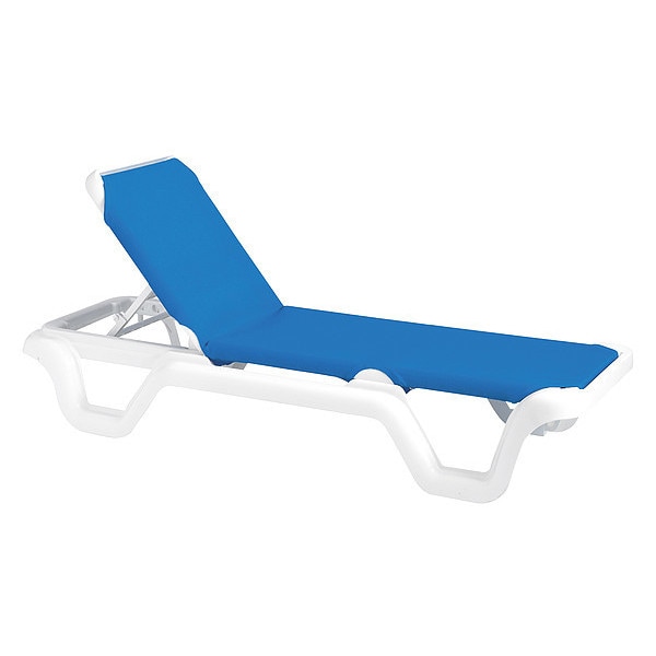 Marina Sling Chaise, Blue/White