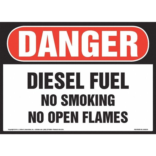 Danger, Deisel Fuel, 14" x 10", Vinyl