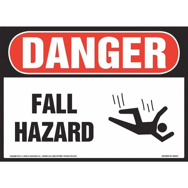 Danger, Fall Hazard, 14" x 10", Aluminum